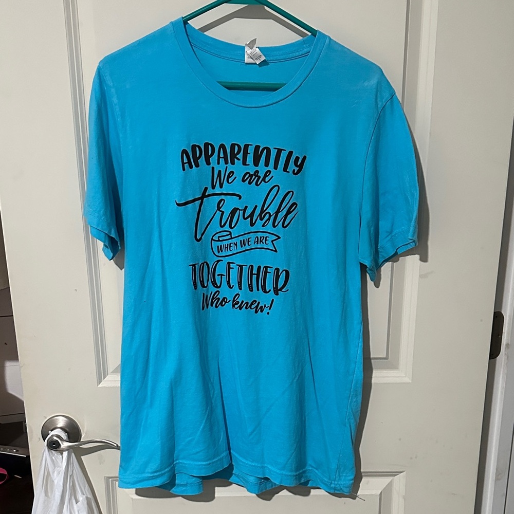Bella Canvas Turquoise Blue Short Sleeve Tee with Black Script